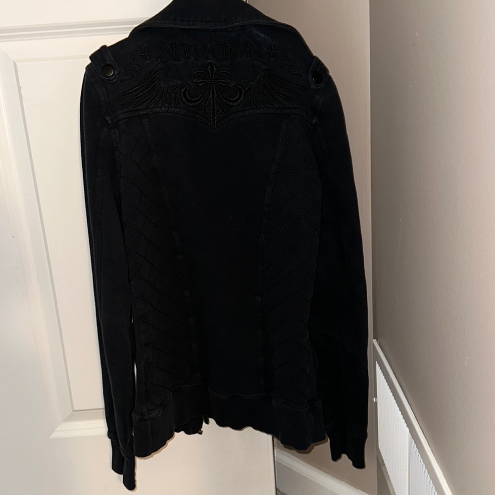 Affliction black zip up thin jacket